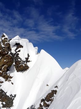 Snow ridge. Caucasus Mountains.
