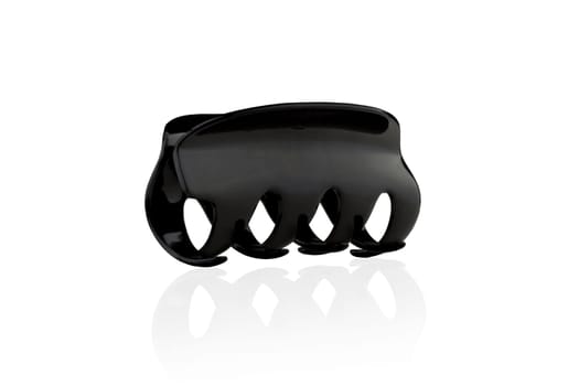 Modern black barrette isolated on a white background