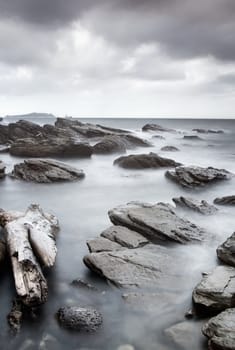 It is landscape of rock coast and beautifful cloud.