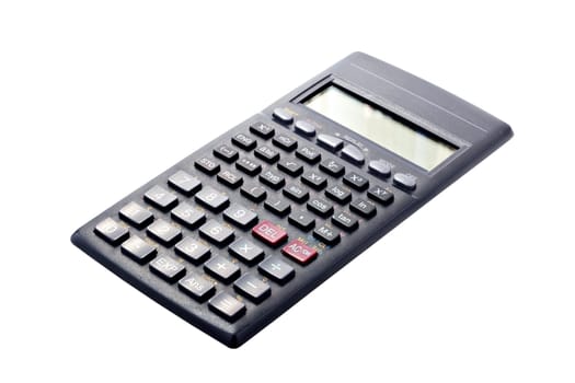 electronic calculator, 3/4 front view Isolated on white