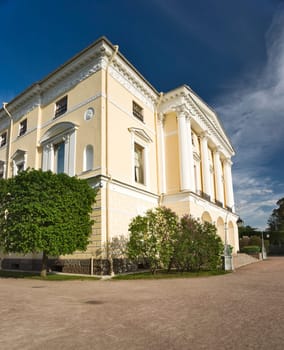 Classical building with column decoration of porticos