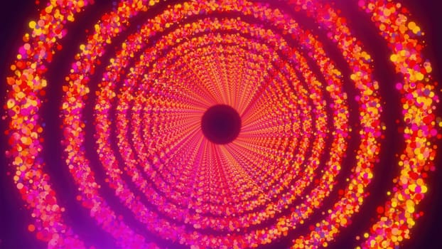 Circle tunnel with particles. Computer generated 3d render