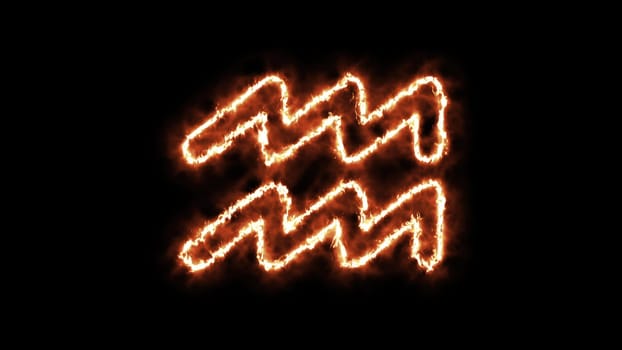 Zodiac sign on fire. Computer generated 3d render