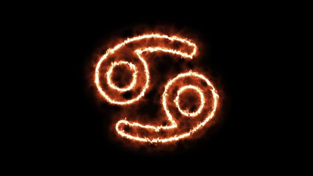 Zodiac sign on fire. Computer generated 3d render
