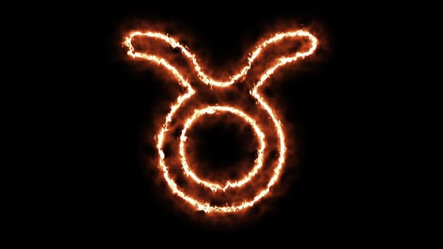 Zodiac sign on fire. Computer generated 3d render