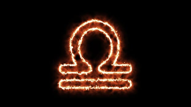 Zodiac sign on fire. Computer generated 3d render
