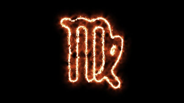 Zodiac sign on fire. Computer generated 3d render