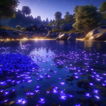 Butterflies over the river. Image created by AI