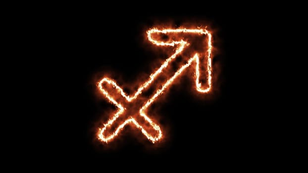 Zodiac sign on fire. Computer generated 3d render