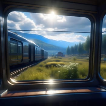 View from the train window. Image created by AI
