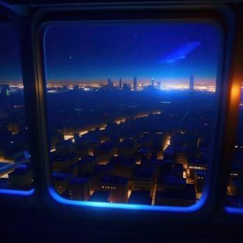 View from the airplane window. Image created by AI
