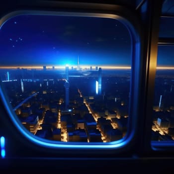 View from the airplane window. Image created by AI