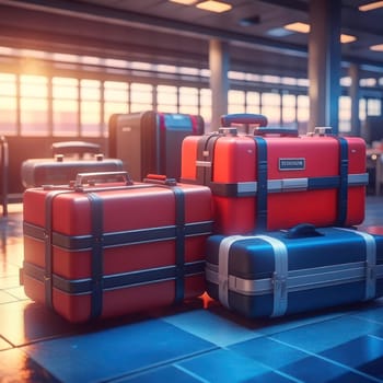 Suitcases on the floor
