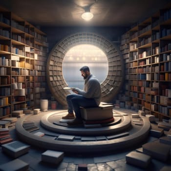 A guy reads a book