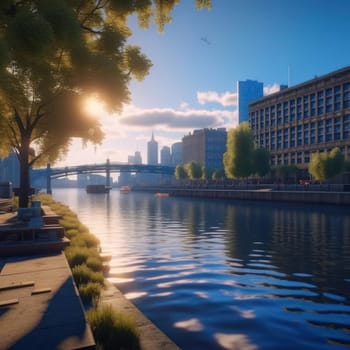 River in the city