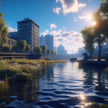 River in the city