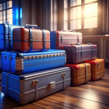 Suitcases on the floor