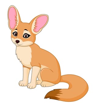 Cute red fox sitting