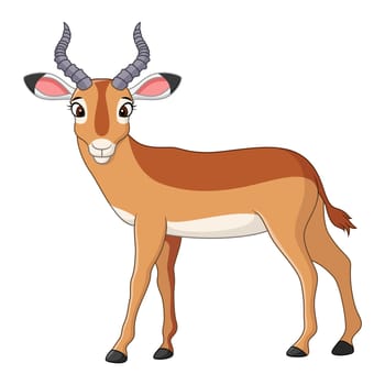 Cartoon impala isolated on white background
