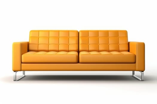 Contemporary leather couch with a unique, fashion-forward design, a statement piece for any room. AI Generative.