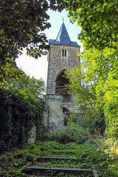Medieval tower of the city wall in Quedlinburg, Germany
