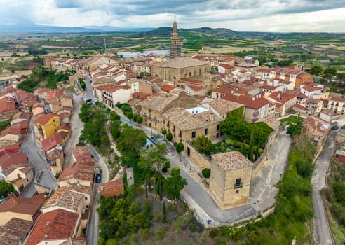 Panoramic aerial view of Briones La Rioja Spain Nominated beautiful town