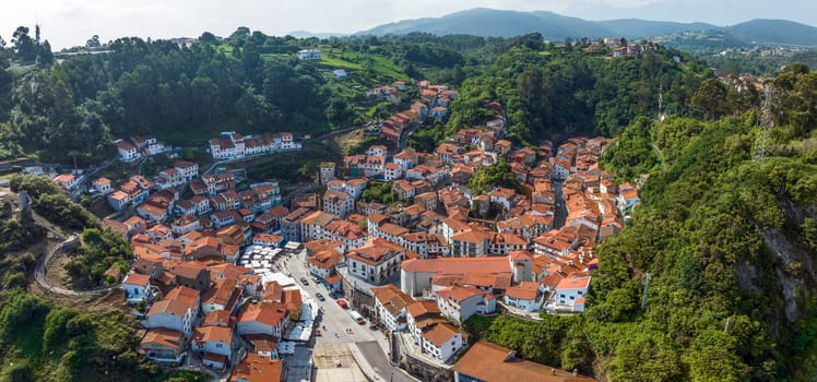 Cudillero Asturias aerial view of the city Spain considered one of the most beautiful towns in Spain