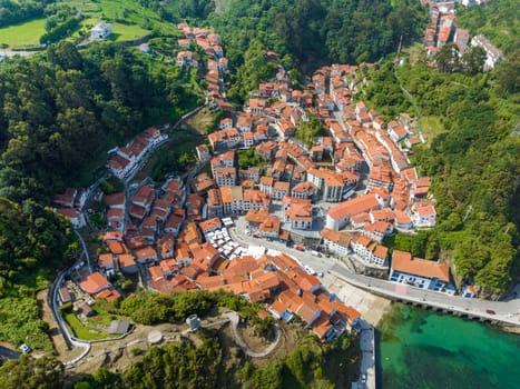 Cudillero Asturias aerial view of the city Spain considered one of the most beautiful towns in Spain