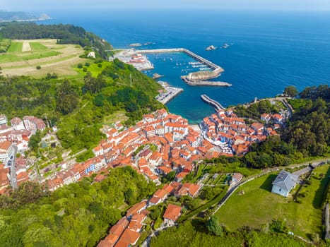 Cudillero Asturias aerial view of the city Spain considered one of the most beautiful towns in Spain