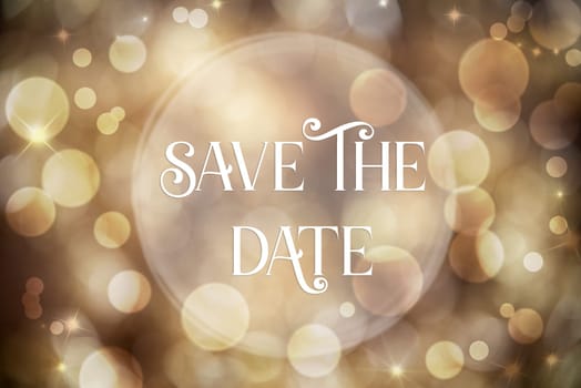 Golden Christmas Background, Festive, Blurry Bokeh Holiday Background With Text Save The Date