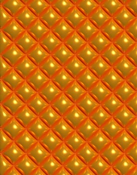 Abstract golden background with bulging rectangles, 3d rendering illustration