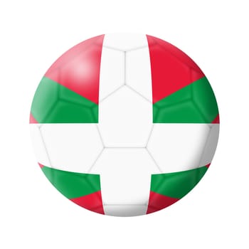 A Basque soccer ball football 3d illustration isolated on white with clipping path