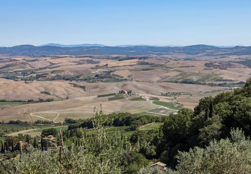 The rural landscape near Pienza in Tuscany. Italy