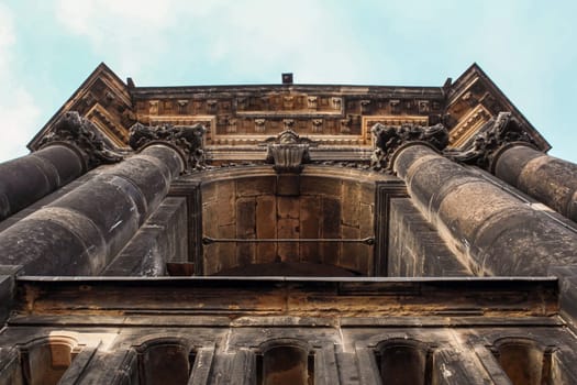 Facade of famous Zwinger palace in Dresden, Germany