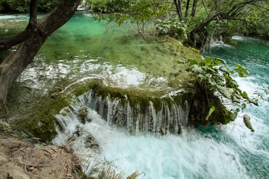 Scenic water landscape at Plitvice Lakes National Park in Croatia