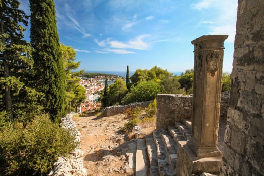 Scenic little chapel in the remoteness of the hills of Hvar island, Croatia