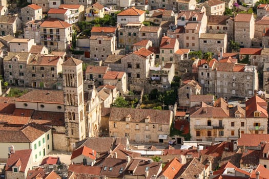 Scenic view from Hvar town, seen from Dr. Josip Avelini Park, Croatia