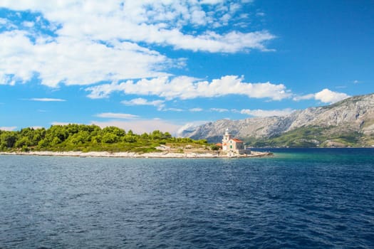 Scenic dalmatian landscape from the Sucuraj lighthouse, Croatia