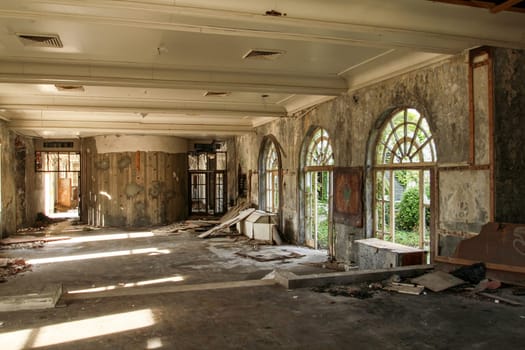 Abandoned former hotel near Dubrovnik in Croatia, left during Jugoslavian war 1991