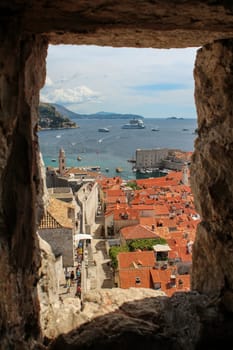 Scenic vief from the harbor of Dubrovnik, Croatia