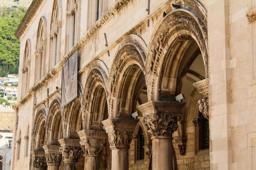 Facade of the famous Rector's Palace in downtown Dubrovnik, Croatia