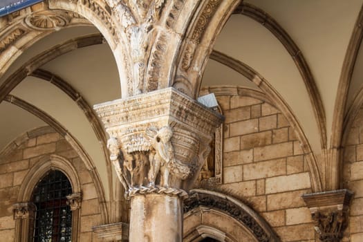 Facade of the famous Rector's Palace in downtown Dubrovnik, Croatia