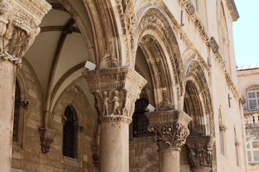 Facade of the famous Rector's Palace in downtown Dubrovnik, Croatia