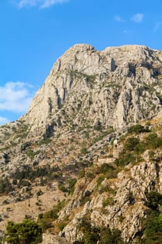 Old church of our lady of remedy above the city of Kotor, Montenegro