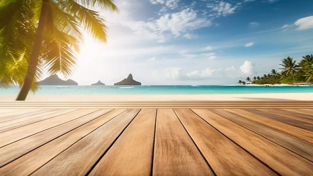 Scenic ocean view from a wooden deck