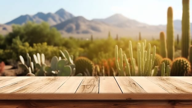 Cactus on a wooden table