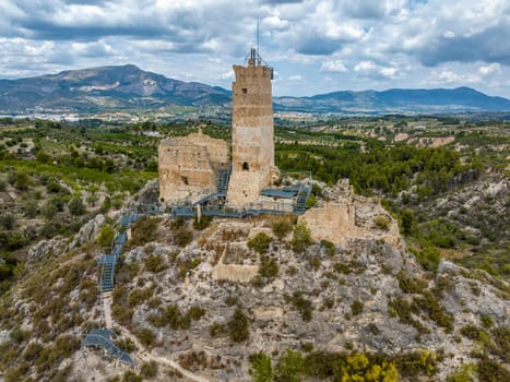 Historic ruins of the old castle in Cocentaina near Alcoy in the Alicante mountain area