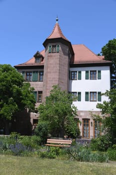 The Schwaiger Castle from the 15th century has a polygonal stair tower. The municipality of Schwaig is located in the Pegnitz valley near Nuremberg. The building is a listed building. The annual castle festival takes place there.