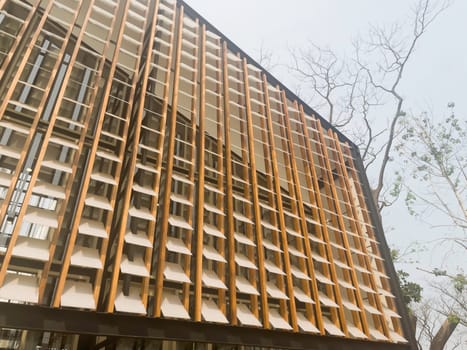 Office building housing multiple departments, stock photo