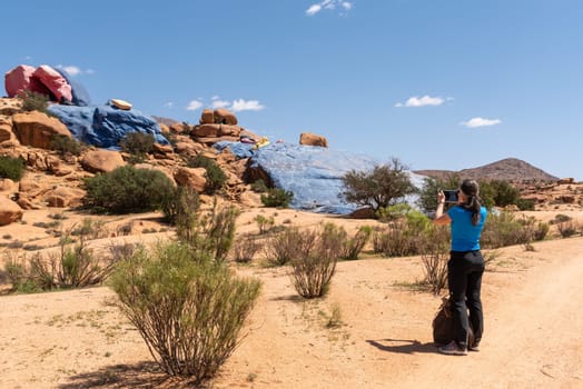 Famous painted rocks in the Tafraoute valley in South Morocco